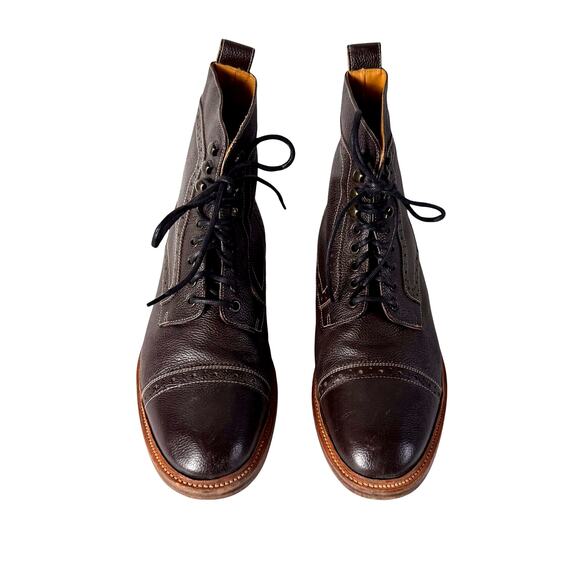 Stacy Adams Madison Boots Mens sz 10.5 D Brown Leather Lace Up Cap Toe - Picture 2 of 7